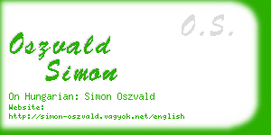 oszvald simon business card